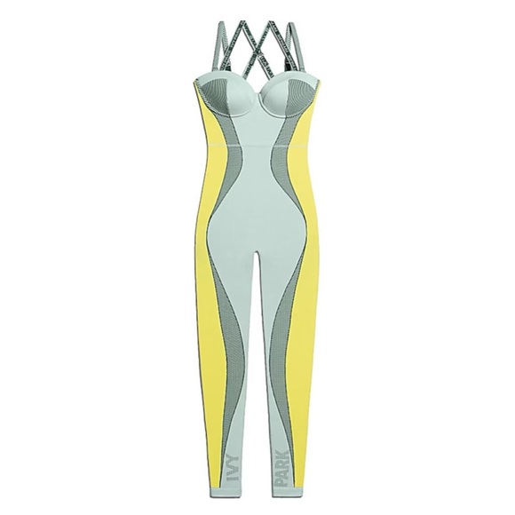 Adidas x Ivy Park Catsuit Green Tint/Dark Green/Yellow Tint SMALL - Picture 3 of 13